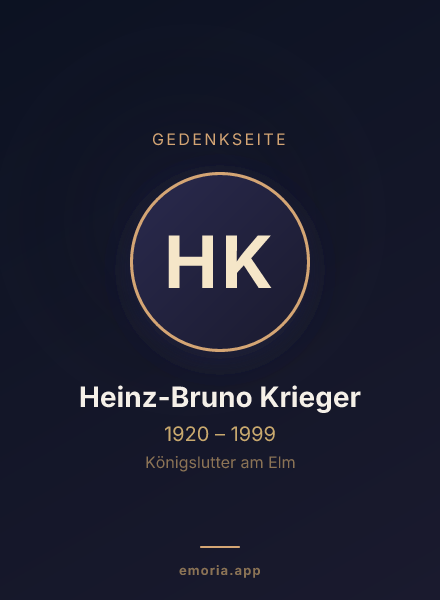 Gedenkportrait von Heinz-Bruno Krieger