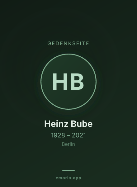 Gedenkportrait von Heinz Bube