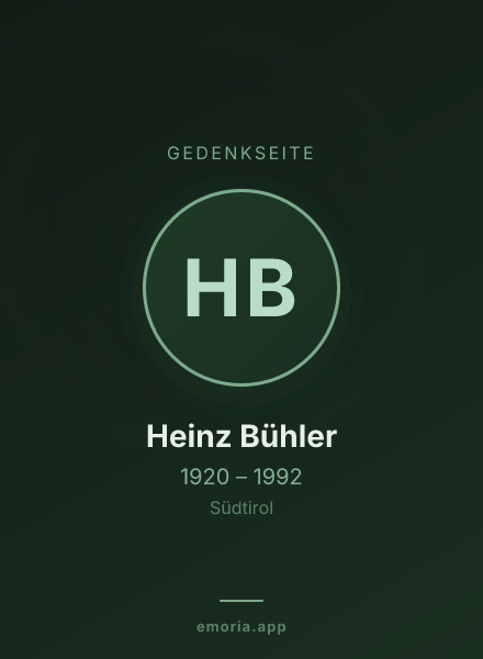 Gedenkportrait von Heinz Bühler