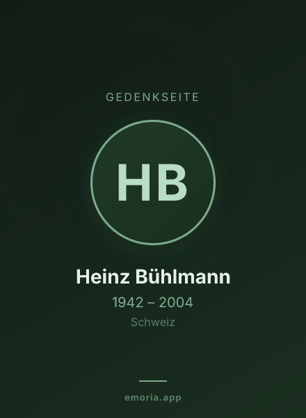 Gedenkportrait von Heinz Bühlmann