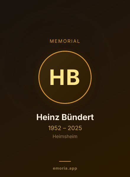 Memorial portrait of Heinz Bündert