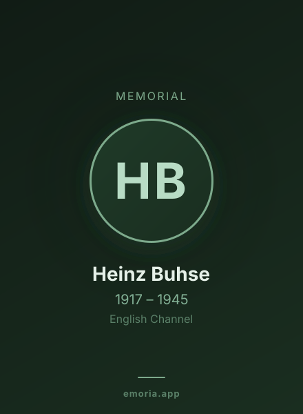 Memorial portrait of Heinz Buhse