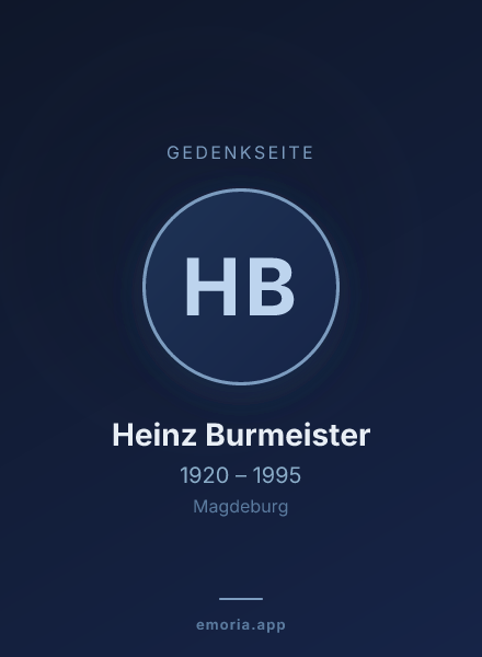 Gedenkportrait von Heinz Burmeister
