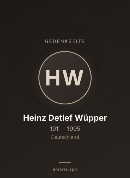 Gedenkportrait von Heinz Detlef Wüpper