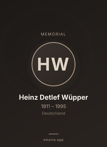 Memorial portrait of Heinz Detlef Wüpper