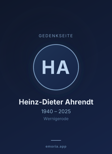 Gedenkportrait von Heinz-Dieter Ahrendt