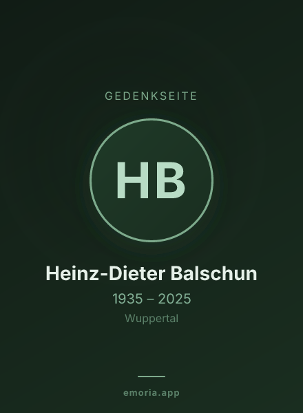 Gedenkportrait von Heinz-Dieter Balschun