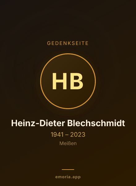 Gedenkportrait von Heinz-Dieter Blechschmidt