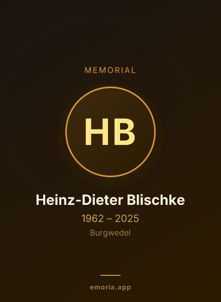 Memorial portrait of Heinz-Dieter Blischke