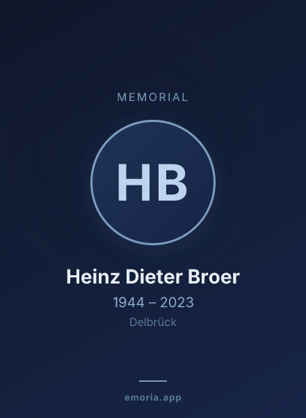 Memorial portrait of Heinz Dieter Broer