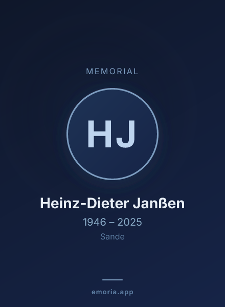 Memorial portrait of Heinz-Dieter Janßen