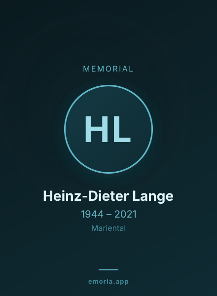 Memorial portrait of Heinz-Dieter Lange