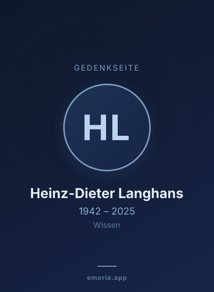 Gedenkportrait von Heinz-Dieter Langhans