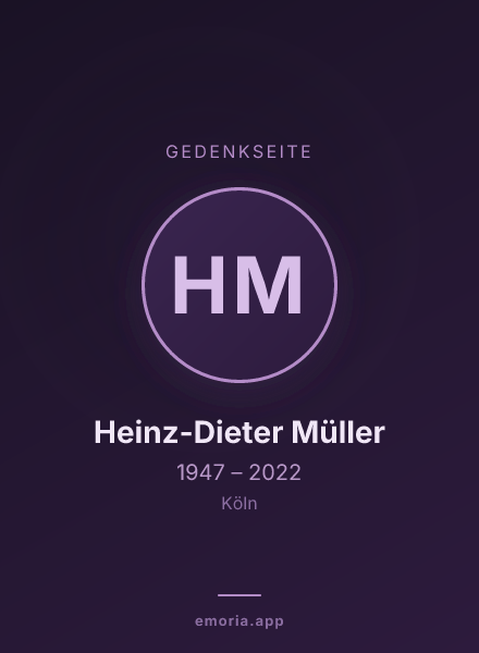 Gedenkportrait von Heinz-Dieter Müller