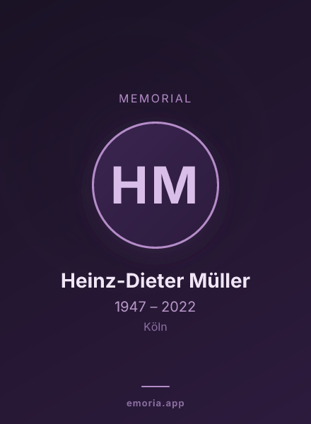 Memorial portrait of Heinz-Dieter Müller