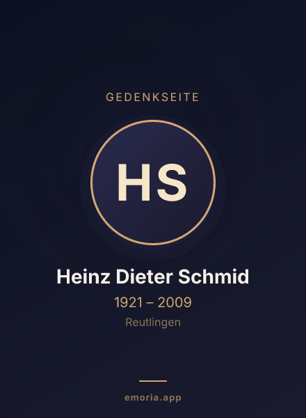 Gedenkportrait von Heinz Dieter Schmid