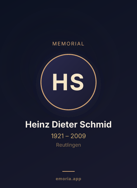 Memorial portrait of Heinz Dieter Schmid