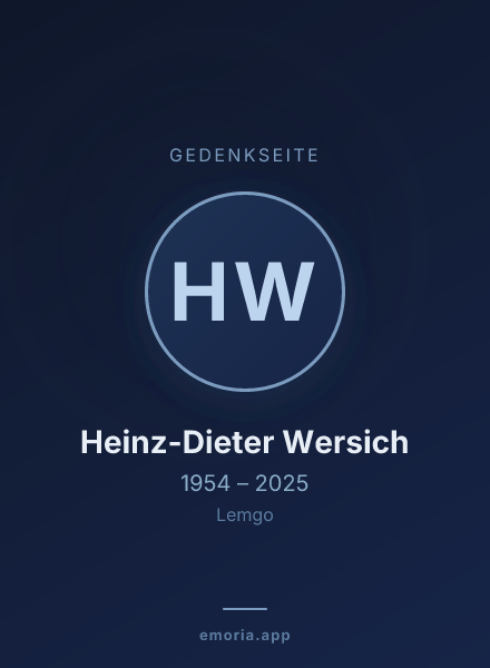 Gedenkportrait von Heinz-Dieter Wersich