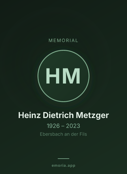 Memorial portrait of Heinz Dietrich Metzger