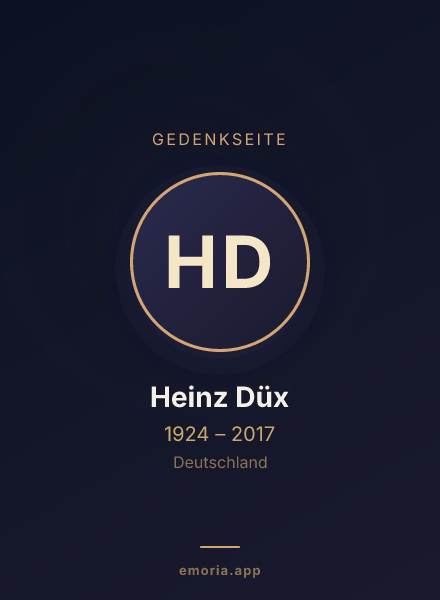 Gedenkportrait von Heinz Düx
