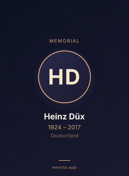 Memorial portrait of Heinz Düx