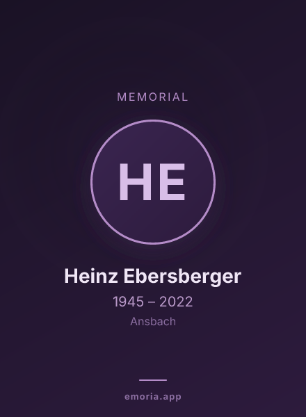Memorial portrait of Heinz Ebersberger