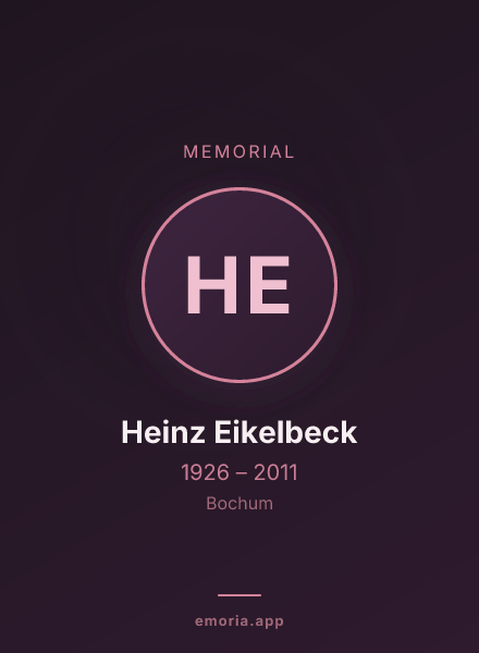Memorial portrait of Heinz Eikelbeck