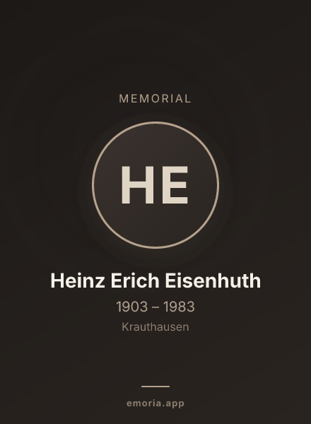 Memorial portrait of Heinz Erich Eisenhuth