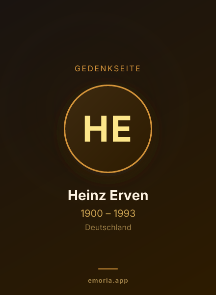 Gedenkportrait von Heinz Erven