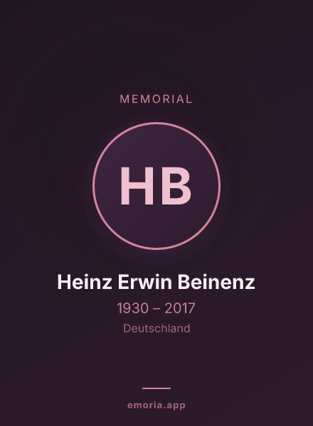 Memorial portrait of Heinz Erwin Beinenz