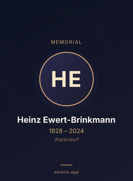 Memorial portrait of Heinz Ewert-Brinkmann