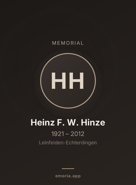 Memorial portrait of Heinz F. W. Hinze