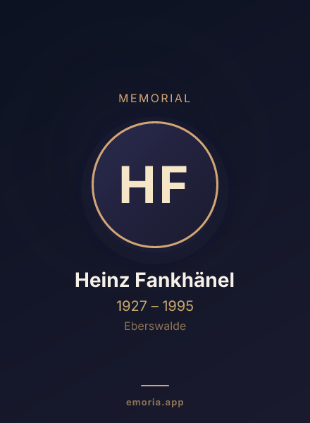 Memorial portrait of Heinz Fankhänel