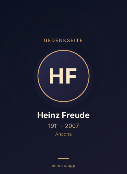 Gedenkportrait von Heinz Freude