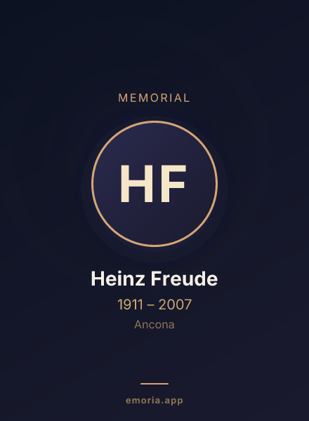 Memorial portrait of Heinz Freude
