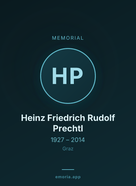 Memorial portrait of Heinz Friedrich Rudolf Prechtl