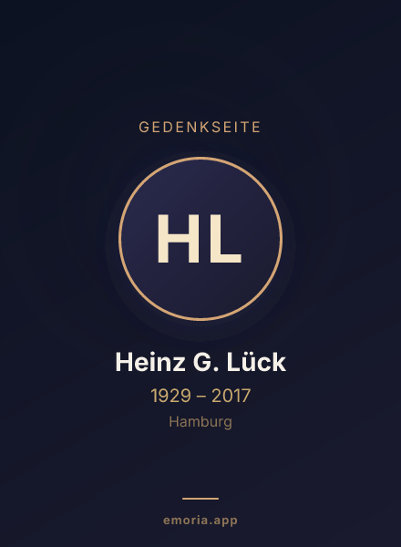 Gedenkportrait von Heinz G. Lück