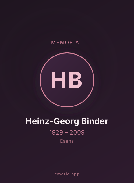 Memorial portrait of Heinz-Georg Binder
