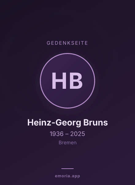 Gedenkportrait von Heinz-Georg Bruns