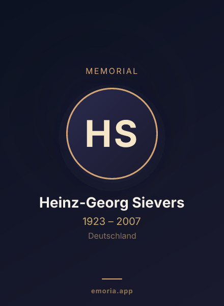 Memorial portrait of Heinz-Georg Sievers