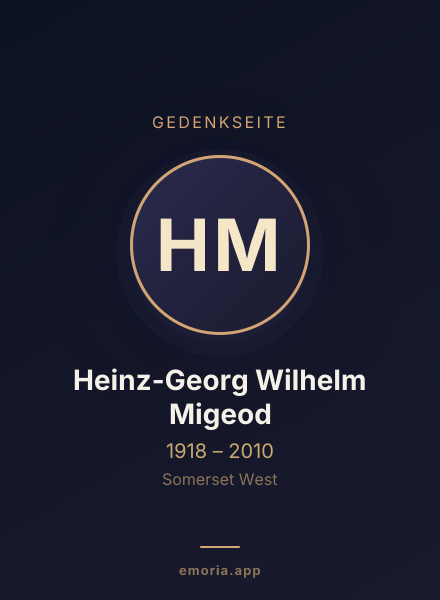 Gedenkportrait von Heinz-Georg Wilhelm Migeod
