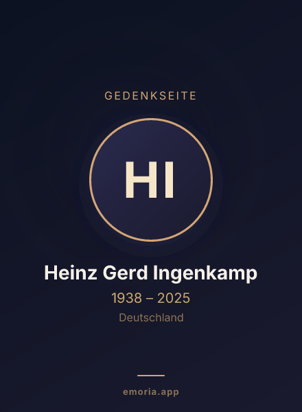 Gedenkportrait von Heinz Gerd Ingenkamp