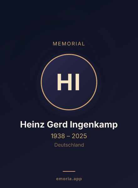 Memorial portrait of Heinz Gerd Ingenkamp