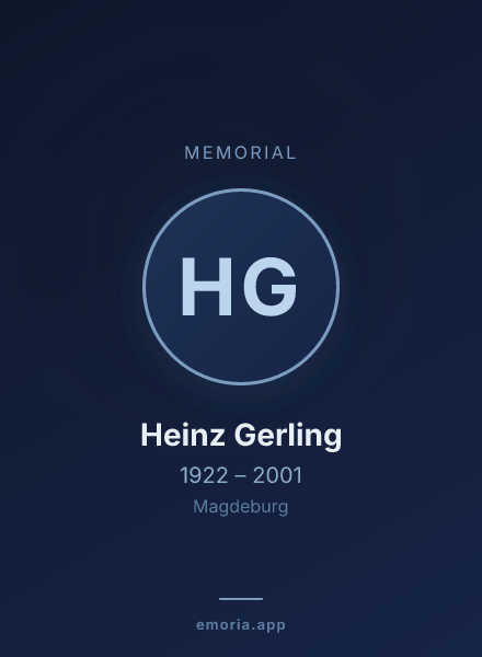 Memorial portrait of Heinz Gerling