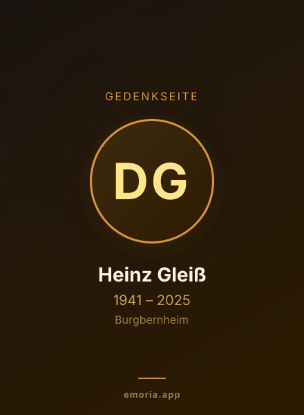Gedenkportrait von Dr. Heinz Gleiß