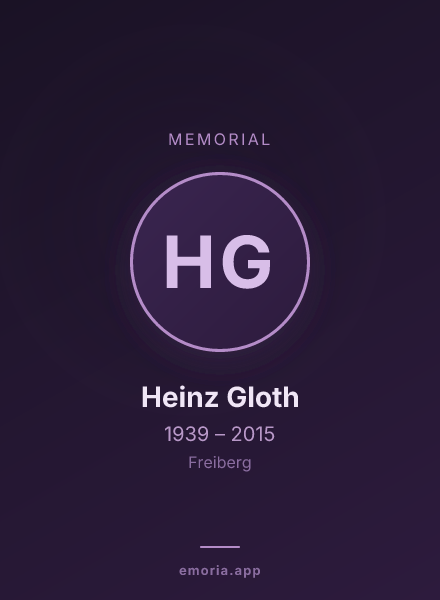 Memorial portrait of Heinz Gloth
