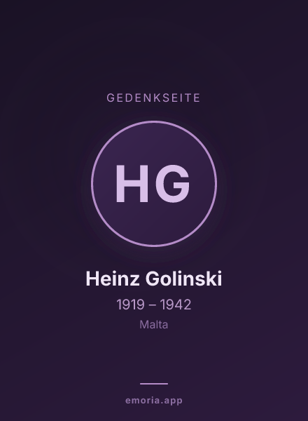 Gedenkportrait von Heinz Golinski