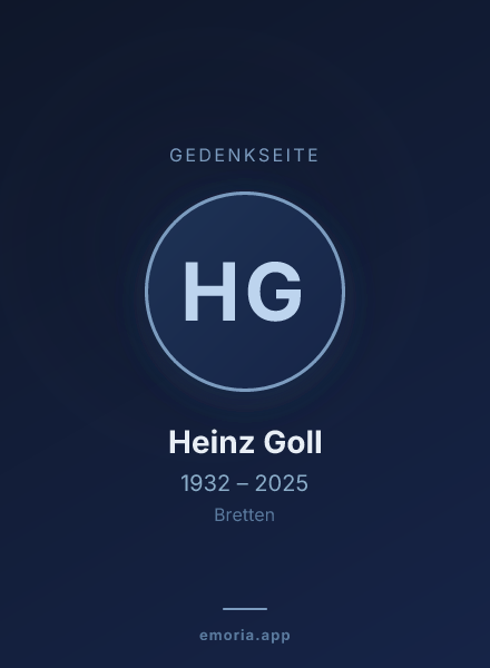 Gedenkportrait von Heinz Goll