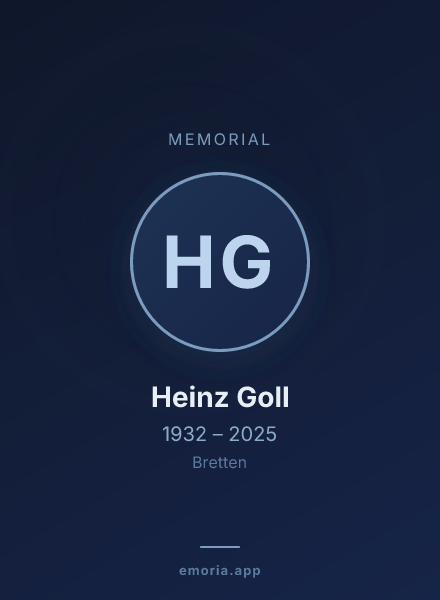 Memorial portrait of Heinz Goll