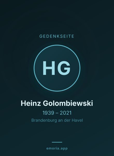 Gedenkportrait von Heinz Golombiewski